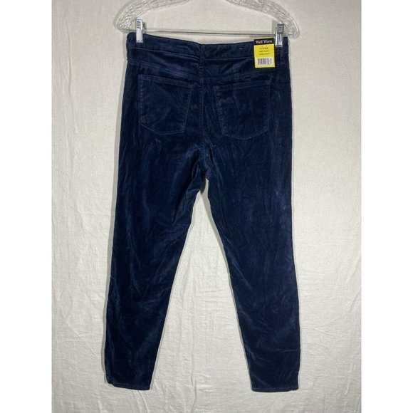 Well Worn Womens High Rise Luxe Velvet Tapered Pant 5 Pockets Size 6/28 Blue - Picture 6 of 9